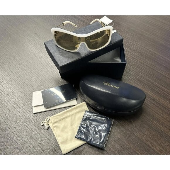 Chopard Rectangular Shield White & Gold Ladies Sunglasses SCH 029S 9EN CH 294314 main image 5